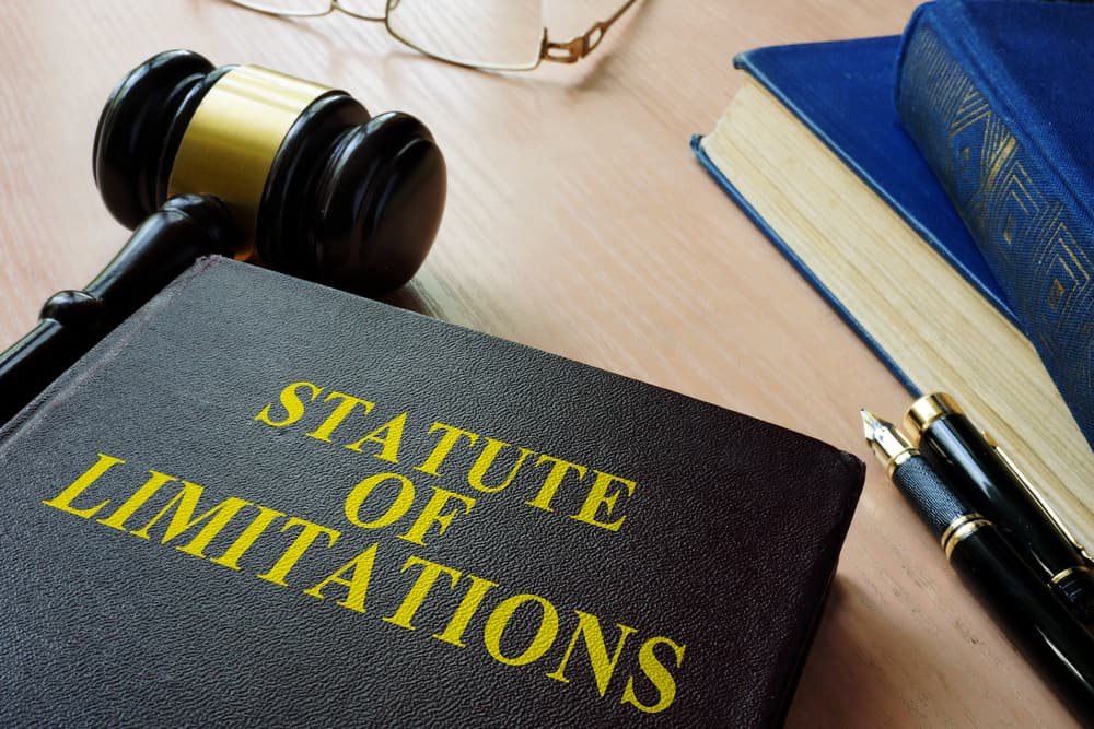 "Statute of Limitations (SOL)" displayed on a court desk.