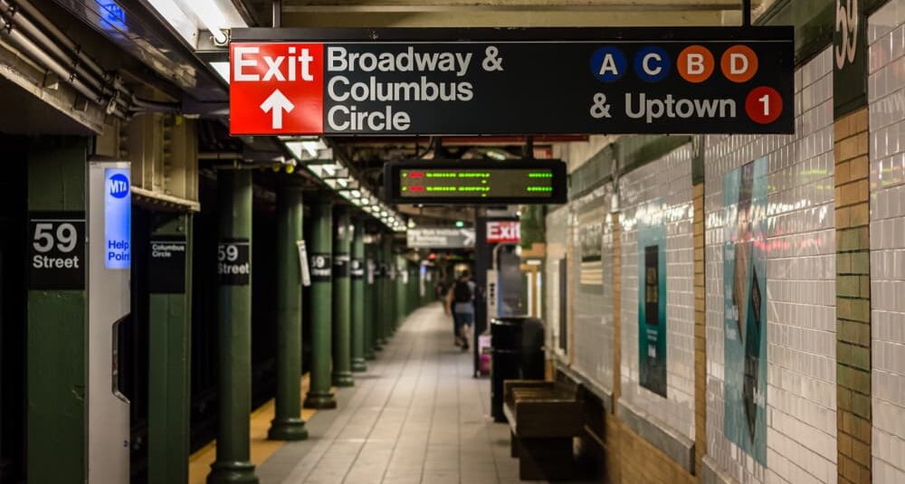subway in NYC, station Broadway and Columbus Circle