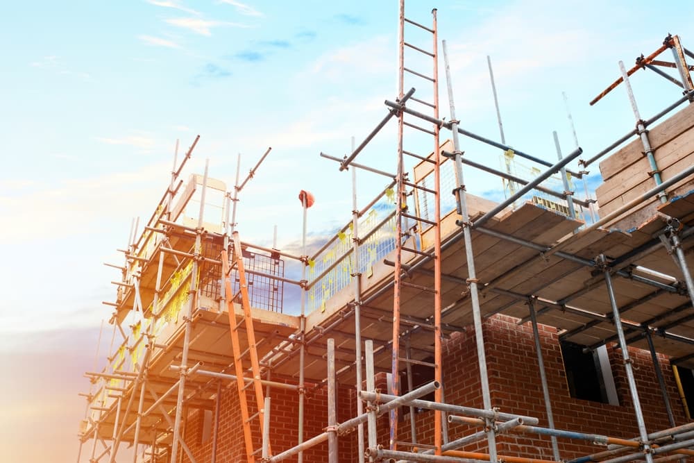 scaffolding at construction site